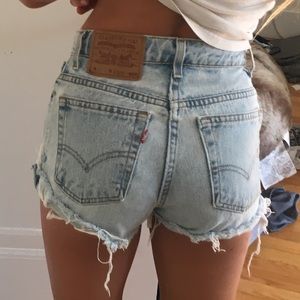 Levi’s Jean shorts ripped edges